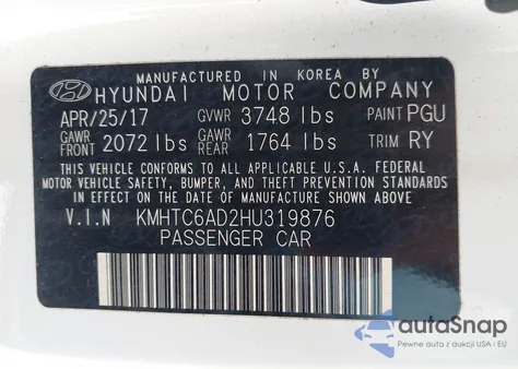 2017 Hyundai Veloster Value Edition из США, поврежденный, VIN KMHTC6AD2HU319876